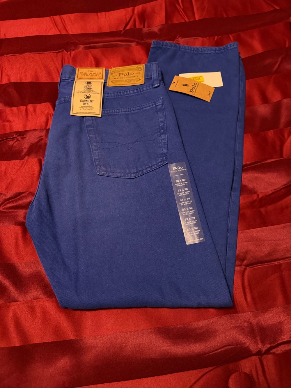 Polo by Ralph Lauren Men’s Royal Blue Slim Straight Jeans